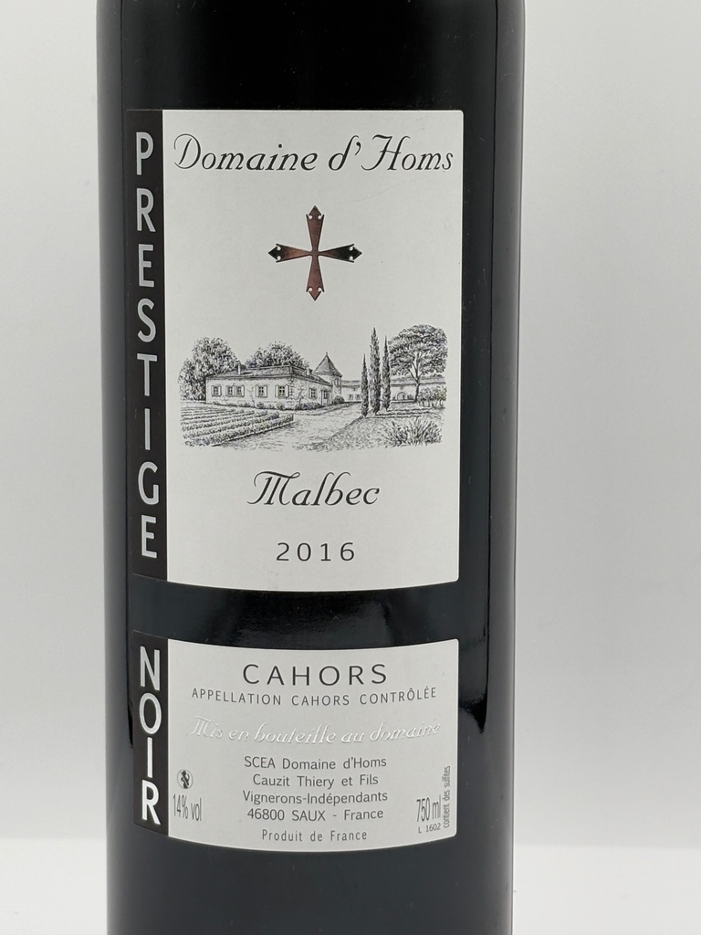 Domaine D'Homs - Ecuyer 2016 - Cahors