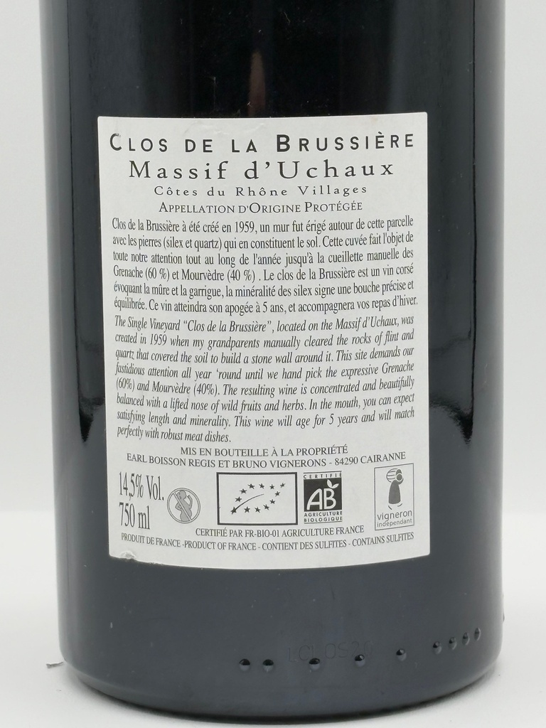 Domaine Boisson - Clos de la Brussière 2020 - Massif d'Uchaux - Bio