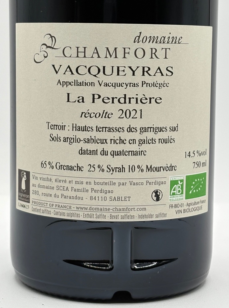 Domaine la Perdriere - "La Perdrière" 2022 - Vacqueyras BIO