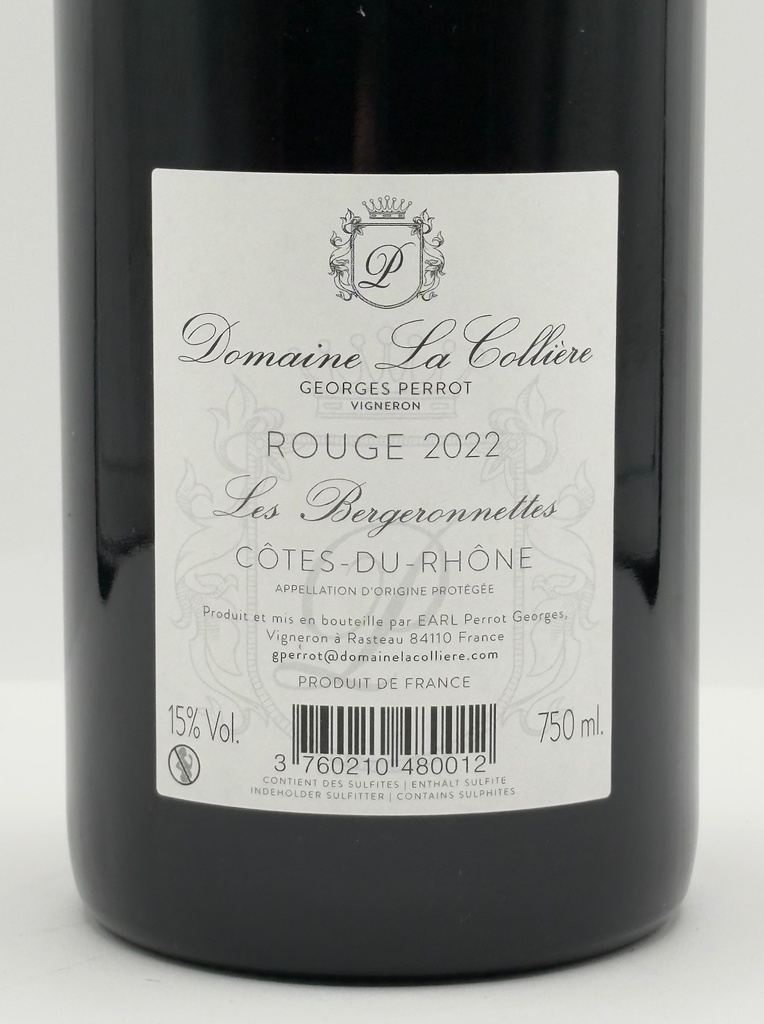 Domaine la Colliere - Les bergeronettes - CDR Rouge